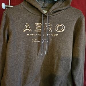 Aeropostale Brown Hoodie  with Gold Logo